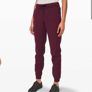 Lululemon On The Fly Burgundy Jogger Pants 2 Activewear Athliesure Loungewear